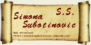 Simona Subotinović vizit kartica